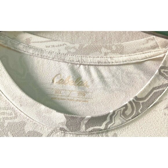 Cabela's Shirt Mens 3XL Gray Camo Long Sleeve Performance Hunting Fishing Logo - Picture 2 of 6